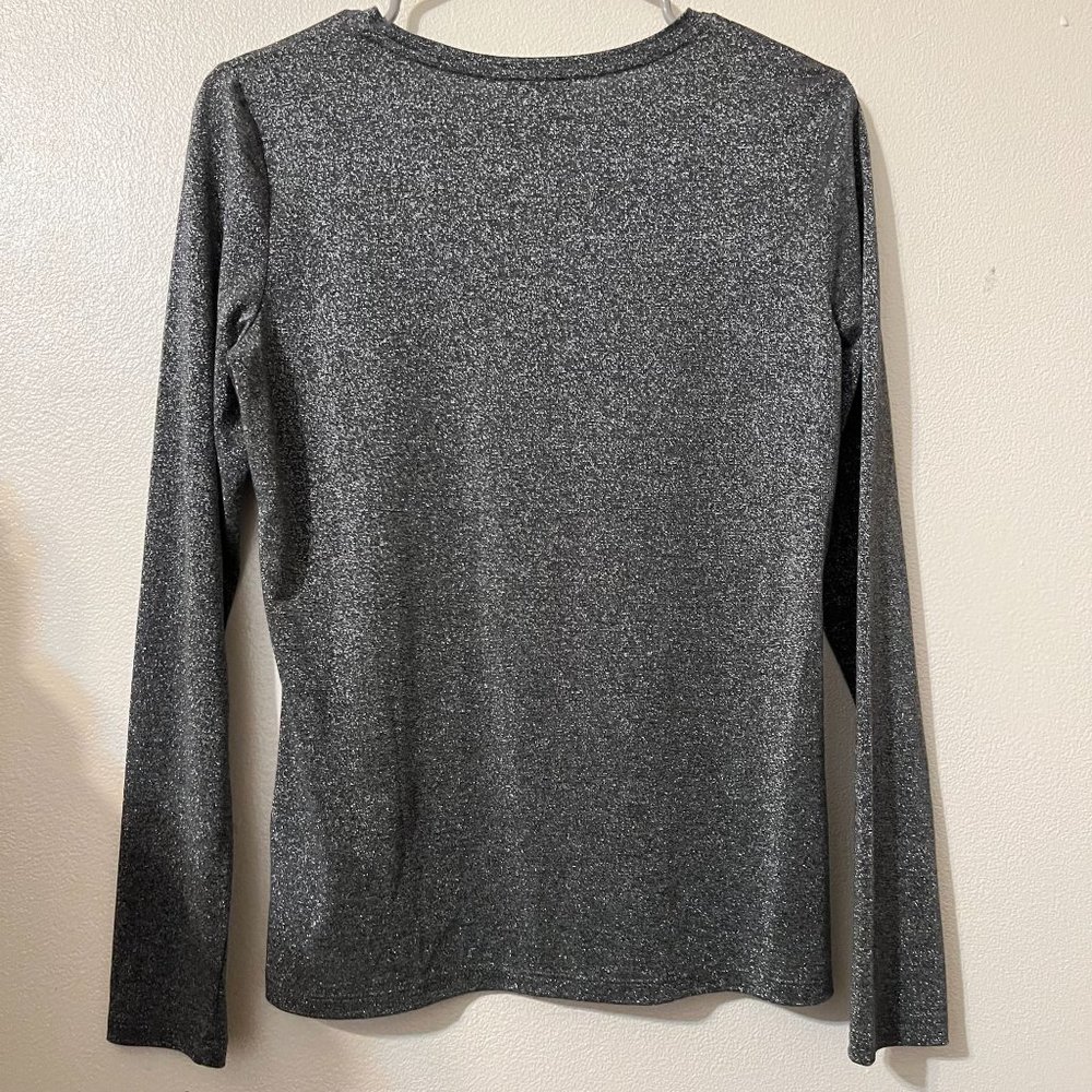 Talbots Womens Sparkle Long Sleeve Top S